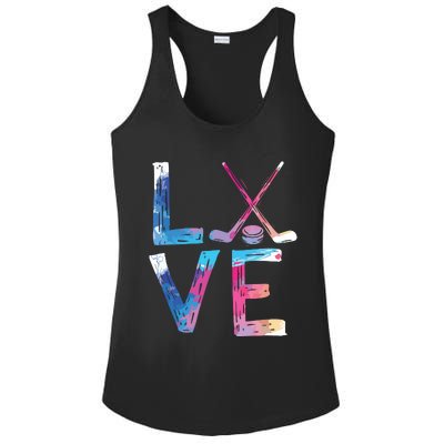 Love Ice Hockey Gifts Womens Ice Hockey Ladies PosiCharge Competitor Racerback Tank