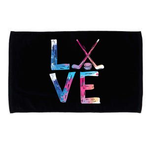 Love Ice Hockey Gifts Womens Ice Hockey Microfiber Hand Towel