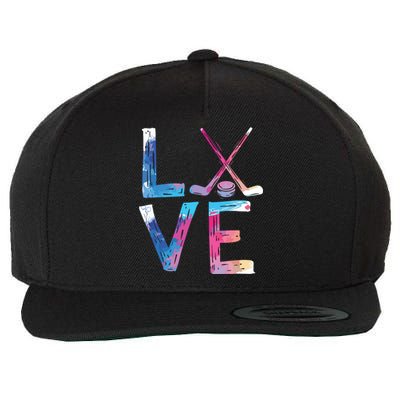 Love Ice Hockey Gifts Womens Ice Hockey Wool Snapback Cap