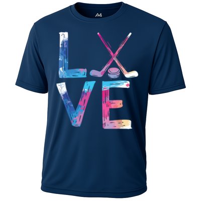 Love Ice Hockey Gifts Womens Ice Hockey Performance Shirt
