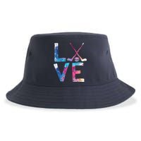 Love Ice Hockey Gifts Womens Ice Hockey Sustainable Bucket Hat