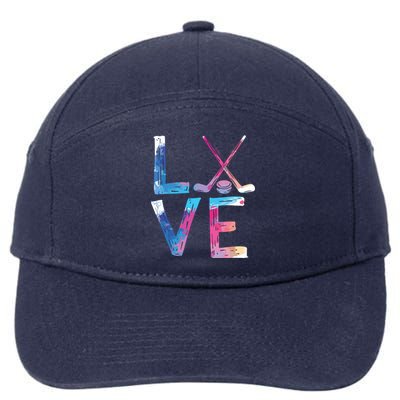 Love Ice Hockey Gifts Womens Ice Hockey 7-Panel Snapback Hat