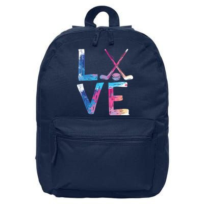 Love Ice Hockey Gifts Womens Ice Hockey 16 in Basic Backpack