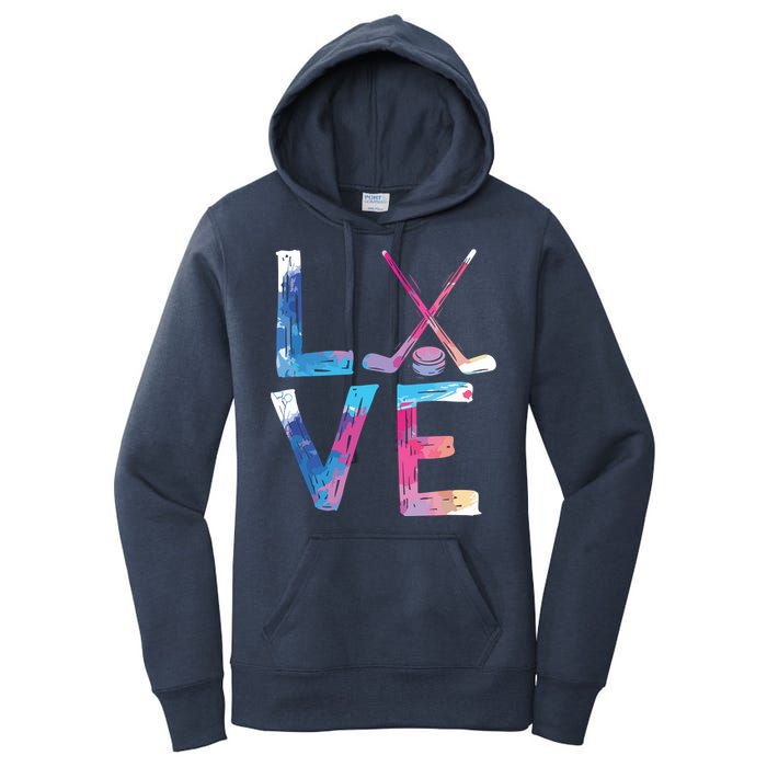 Love Ice Hockey Gifts Womens Ice Hockey Women's Pullover Hoodie