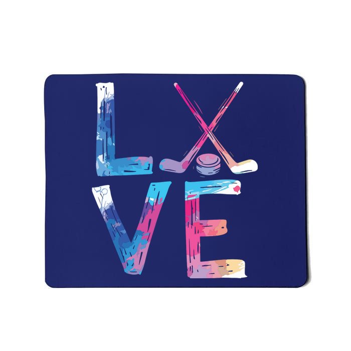 Love Ice Hockey Gifts Womens Ice Hockey Mousepad