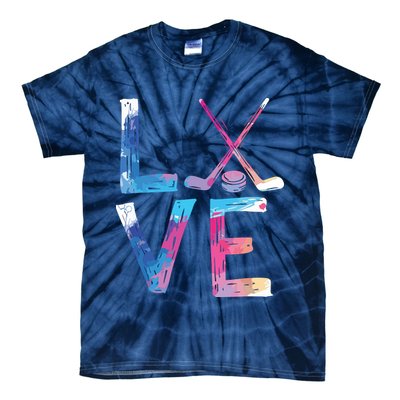 Love Ice Hockey Gifts Womens Ice Hockey Tie-Dye T-Shirt
