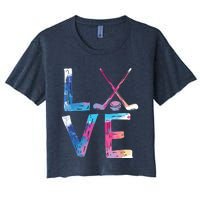 Love Ice Hockey Gifts Womens Ice Hockey Women's Crop Top Tee