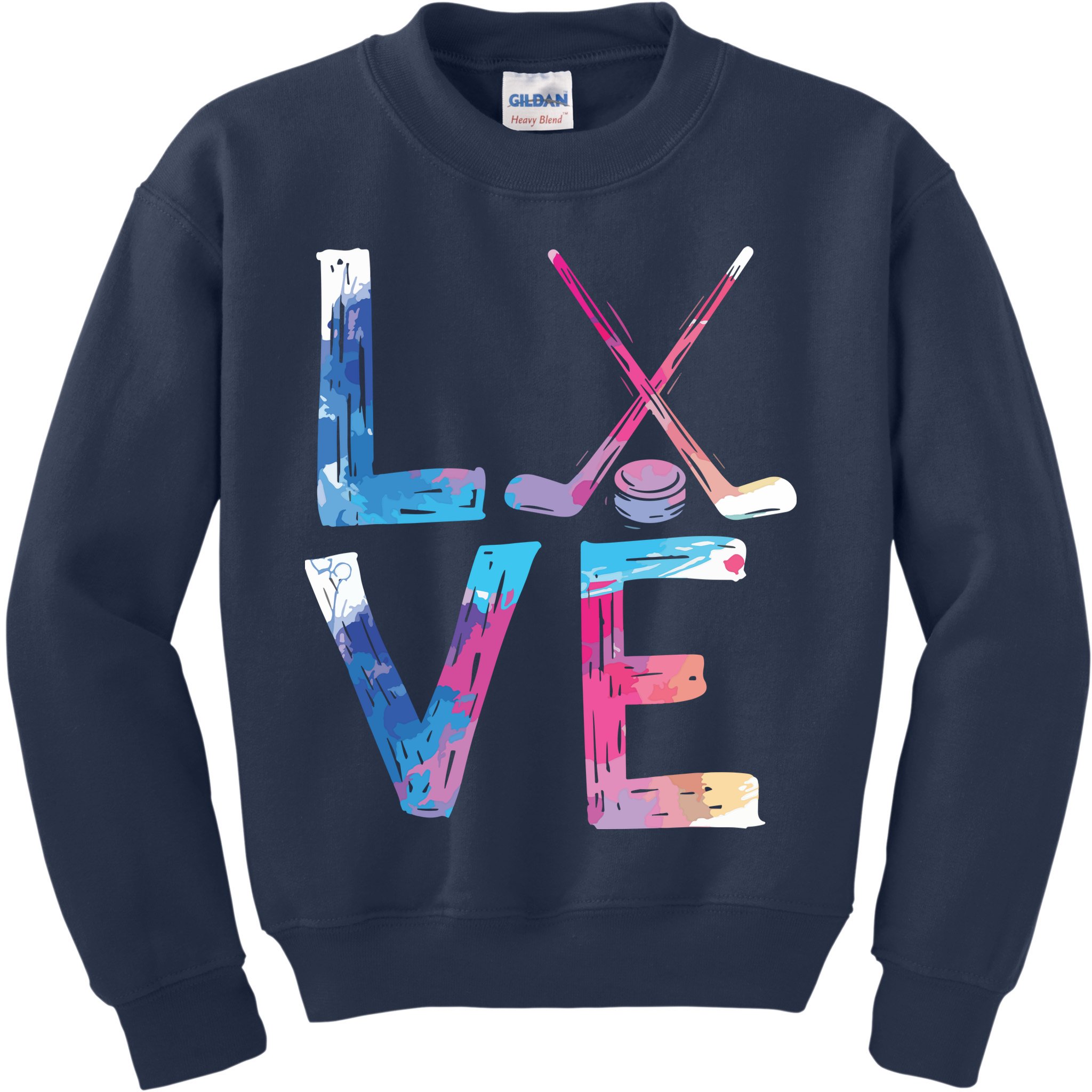 Love Ice Hockey Gifts Womens Ice Hockey Kids Sweatshirt