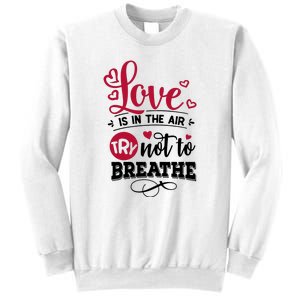 Love Is In The Air Try Not To Breathe Valentine Day Gift Sweatshirt