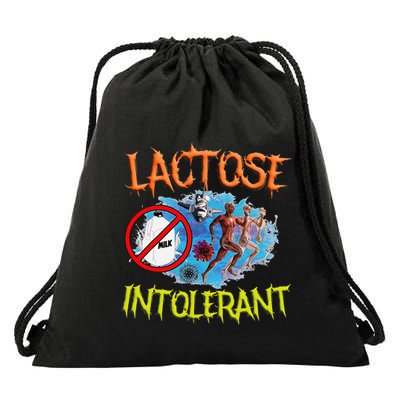 Lactose Intolerant Ironic Sarcastic Funny Humor Cringe Meme Drawstring Bag