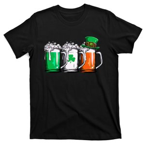 Leprechaun Irish Ireland Flag Beer St Patricks Day T-Shirt