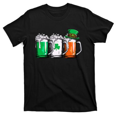 Leprechaun Irish Ireland Flag Beer St Patricks Day T-Shirt