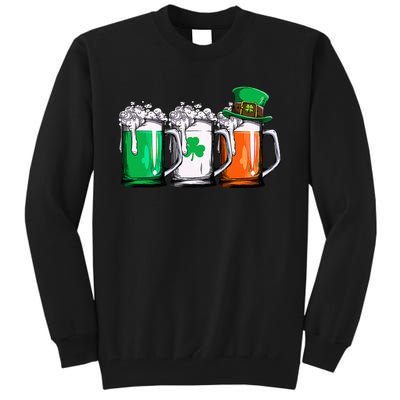 Leprechaun Irish Ireland Flag Beer St Patricks Day Tall Sweatshirt