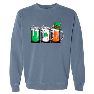 Leprechaun Irish Ireland Flag Beer St Patricks Day Garment-Dyed Sweatshirt