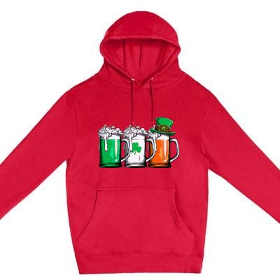 Leprechaun Irish Ireland Flag Beer St Patricks Day Premium Pullover Hoodie