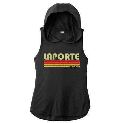 Laporte In Indiana Funny City Home Roots Ladies PosiCharge Tri-Blend Wicking Draft Hoodie Tank