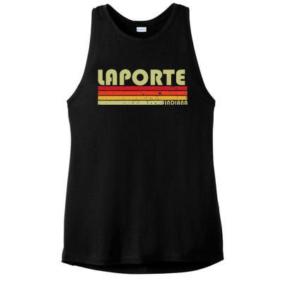 Laporte In Indiana Funny City Home Roots Ladies PosiCharge Tri-Blend Wicking Tank