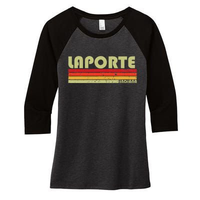 Laporte In Indiana Funny City Home Roots Women's Tri-Blend 3/4-Sleeve Raglan Shirt