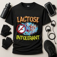 Lactose Intolerant Ironic Sarcastic Funny Humor Cringe Meme Cooling Performance Crew T-Shirt