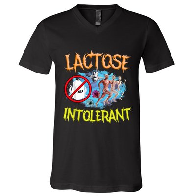 Lactose Intolerant Ironic Sarcastic Funny Humor Cringe Meme V-Neck T-Shirt