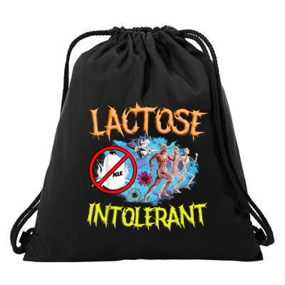 Lactose Intolerant Ironic Sarcastic Funny Humor Cringe Meme Drawstring Bag