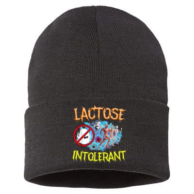 Lactose Intolerant Ironic Sarcastic Funny Humor Cringe Meme Sustainable Knit Beanie