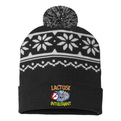 Lactose Intolerant Ironic Sarcastic Funny Humor Cringe Meme USA-Made Snowflake Beanie