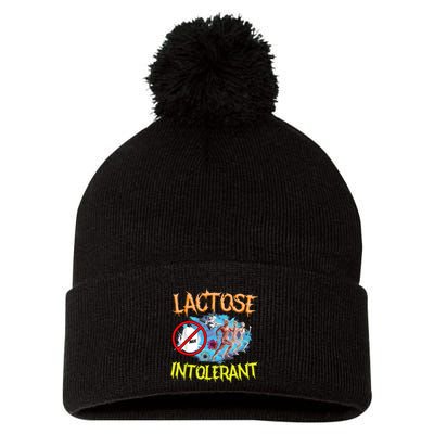 Lactose Intolerant Ironic Sarcastic Funny Humor Cringe Meme Pom Pom 12in Knit Beanie