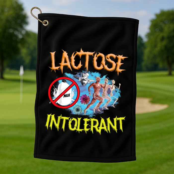 Lactose Intolerant Ironic Sarcastic Funny Humor Cringe Meme Golf Towel