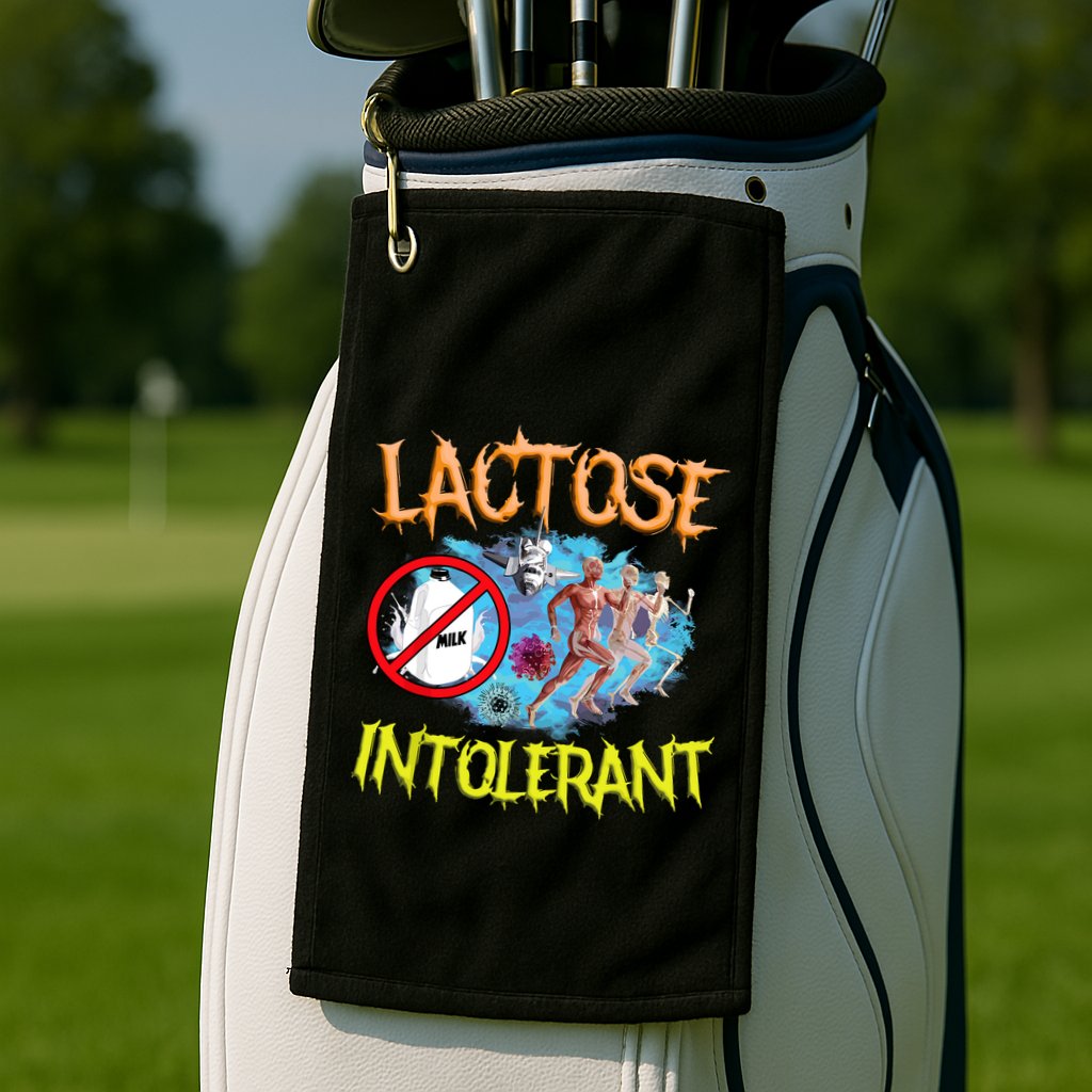 Lactose Intolerant Ironic Sarcastic Funny Humor Cringe Meme Golf Towel