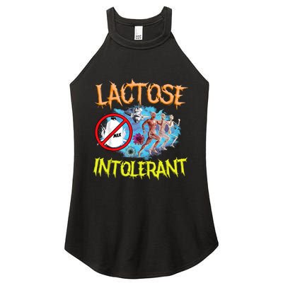 Lactose Intolerant Ironic Sarcastic Funny Humor Cringe Meme Women's Perfect Tri Rocker Tank