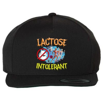 Lactose Intolerant Ironic Sarcastic Funny Humor Cringe Meme Wool Snapback Cap