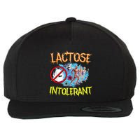 Lactose Intolerant Ironic Sarcastic Funny Humor Cringe Meme Wool Snapback Cap