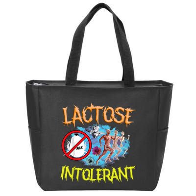 Lactose Intolerant Ironic Sarcastic Funny Humor Cringe Meme Zip Tote Bag