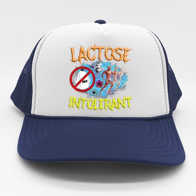 Lactose Intolerant Ironic Sarcastic Funny Humor Cringe Meme Trucker Hat