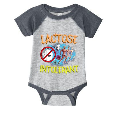 Lactose Intolerant Ironic Sarcastic Funny Humor Cringe Meme Infant Baby Jersey Bodysuit
