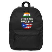 Living In India With Puerto Rican Roots Puerto Rican Grown 16 in Basic Backpack