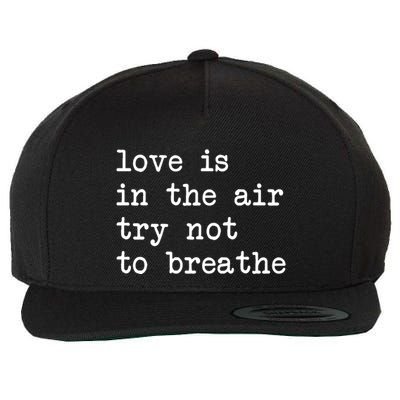 Love Is In The Air Try Not To Breathe Funny Valentines Day Wool Snapback Cap