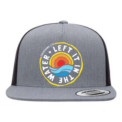 Left It In The Water Baptism Baptized Christian Faith Flat Bill Trucker Hat