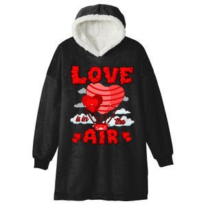 Love In In The Air Balloon Valentines Day Girl Boy Hooded Wearable Blanket