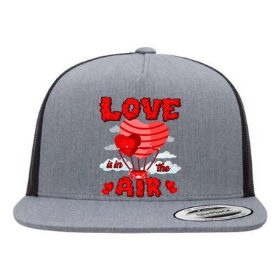 Love In In The Air Balloon Valentines Day Girl Boy Flat Bill Trucker Hat