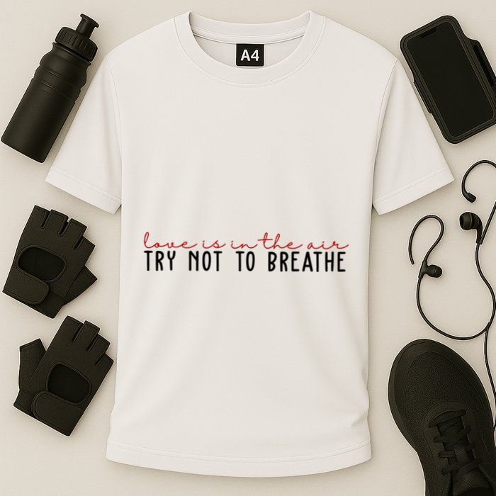 Love Is In The Air Try Not To Breathe Funny Valentine Performance Shirt