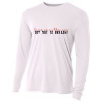 Love Is In The Air Try Not To Breathe Funny Valentine Cooling Performance Long Sleeve Crew