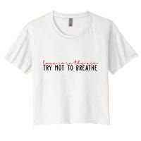 Love Is In The Air Try Not To Breathe Funny Valentine Crop Top
