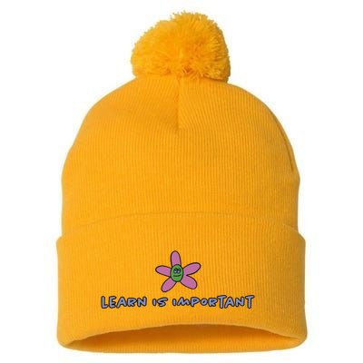 Learn Is Important Pom Pom 12in Knit Beanie