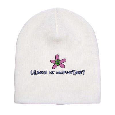 Learn Is Important Short Acrylic Beanie