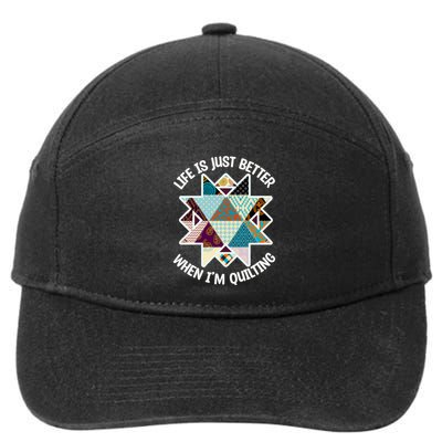 Life Is Just Better When IM Quilting 7-Panel Snapback Hat