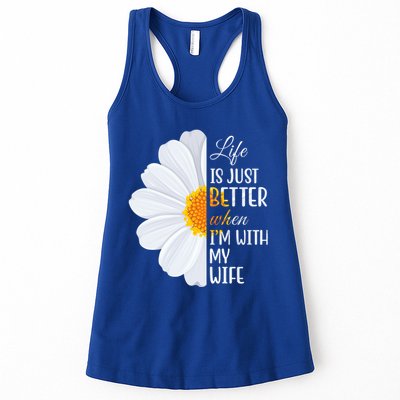 Life Is Just Better When I'm With My Wife Sunflower Womens Tank Top