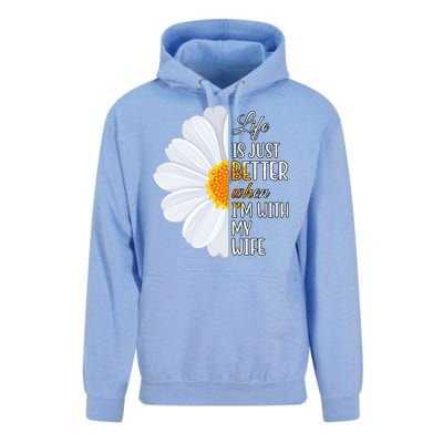 Life Is Just Better When I'm With My Wife Sunflower Unisex Surf Hoodie