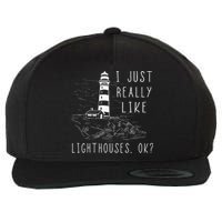 Lighthouse I Just Really Like Lighthouses Seaside Boating Wool Snapback Cap
